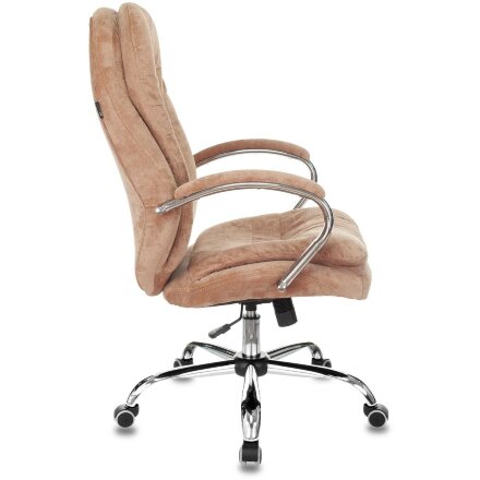 Кресло компьютерное Бюрократ для руководителя Бюрократ T-9950SL Fabric светло-коричневый Velvet 90 крестовина металл хром мяг 