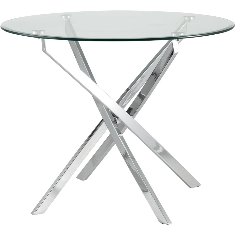 Стол Stool Group Hydra D90, хромированные ножки, столешница закаленное стекло 