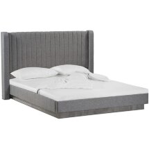 Кровать Tulip 160х200 с ПМ метрополитан грей / белая матовая