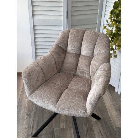 Стул ARVA 180 град. поворот. с возвратом, DAVIS - HARMONY-04 Латте, шенилл/ Черный, ®DISAUR 
