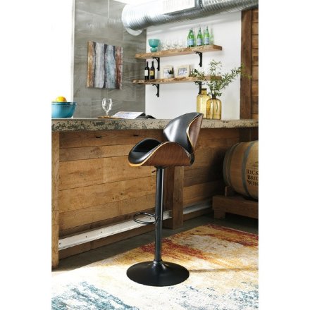 Стул барный Barstools Ashley Черный с коричневым