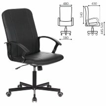 Кресло офисное BRABIX &quot;Simple EX-521&quot;, компактная упаковка, экокожа, черное, 532103