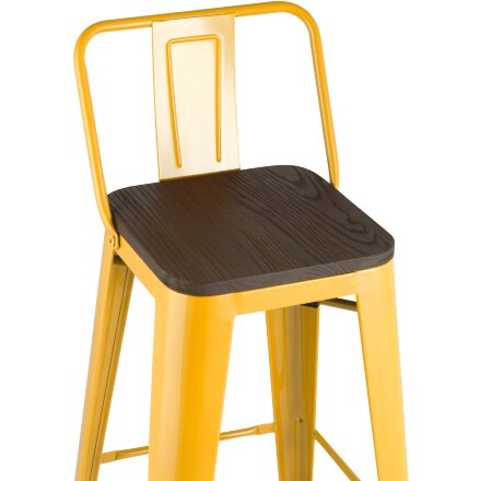 Стул барный TOLIX WOOD со спинкой желтый 4 шт 