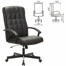 Кресло офисное BRABIX &quot;Quadro EX-524&quot;, компактная упаковка, экокожа, черное, 532104