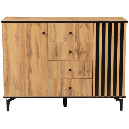 Комод Либерти 51.04 дуб вотан / черный / профиль Masa Decor дуб вотан 