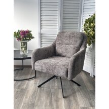 Кресло поворотное SHADE 360 град., ткань HAGA16, цвет темно-серый / черный каркас, ®DISAUR