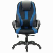 Кресло компьютерное BRABIX PREMIUM &quot;Rapid GM-102&quot;, НАГРУЗКА 180 кг, экокожа/ткань, черное/синее, 532106