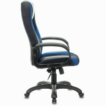 Кресло компьютерное BRABIX PREMIUM &quot;Rapid GM-102&quot;, НАГРУЗКА 180 кг, экокожа/ткань, черное/синее, 532106