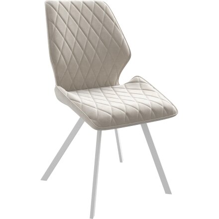 Стул DikLine 243PRO поворотный B03 BEIGE, ножки белые 