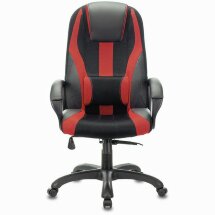 Кресло компьютерное BRABIX PREMIUM &quot;Rapid GM-102&quot;, НАГРУЗКА 180 кг, экокожа/ткань, черное/красное, 532107