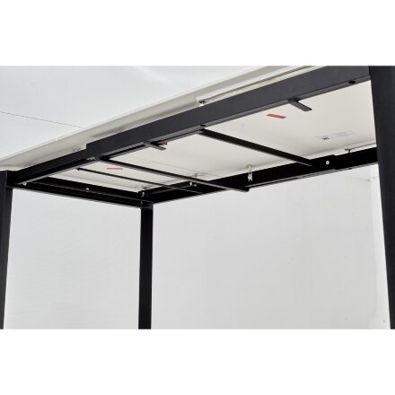 Стол CORNER 120 MATT WHITE MARBLE SOLID CERAMIC / BLACK, ®DISAUR 