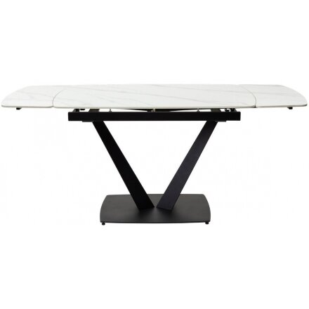 Керамический стол Alarti matt white marble sintered stone / black 
