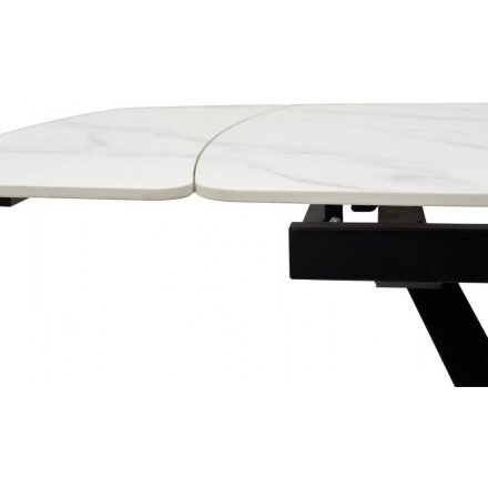 Керамический стол Alarti matt white marble sintered stone / black 