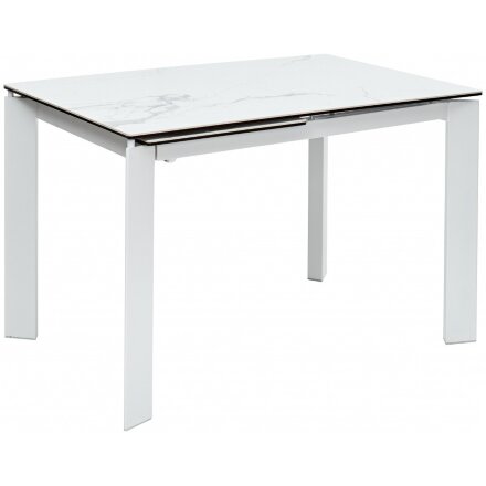 Керамический стол Corner 120 matte statuario белый мрамор матовый / белый 
