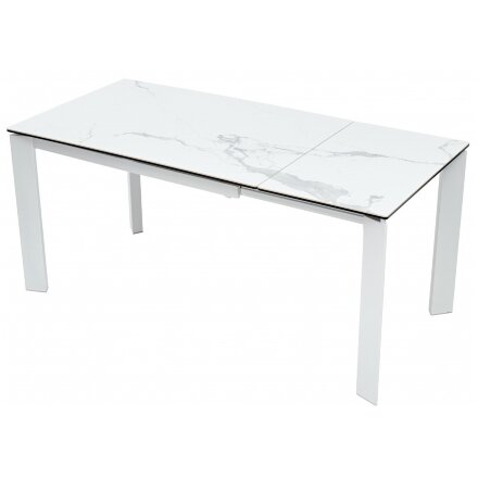 Керамический стол Corner 120 matte statuario белый мрамор матовый / белый 