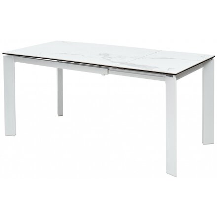 Керамический стол Corner 120 matte statuario белый мрамор матовый / белый 