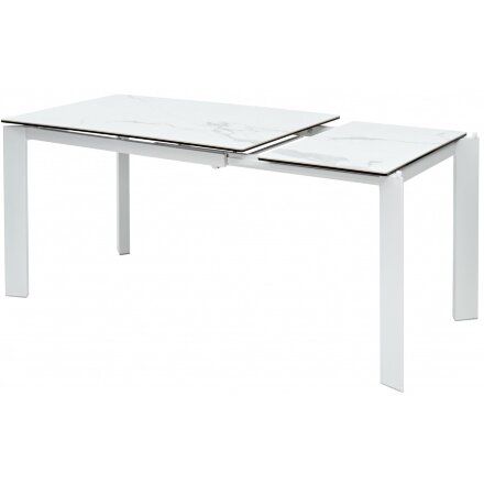 Керамический стол Corner 120 matte statuario белый мрамор матовый / белый 