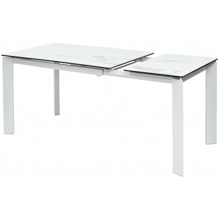 Керамический стол Corner 120 matte statuario белый мрамор матовый / белый 