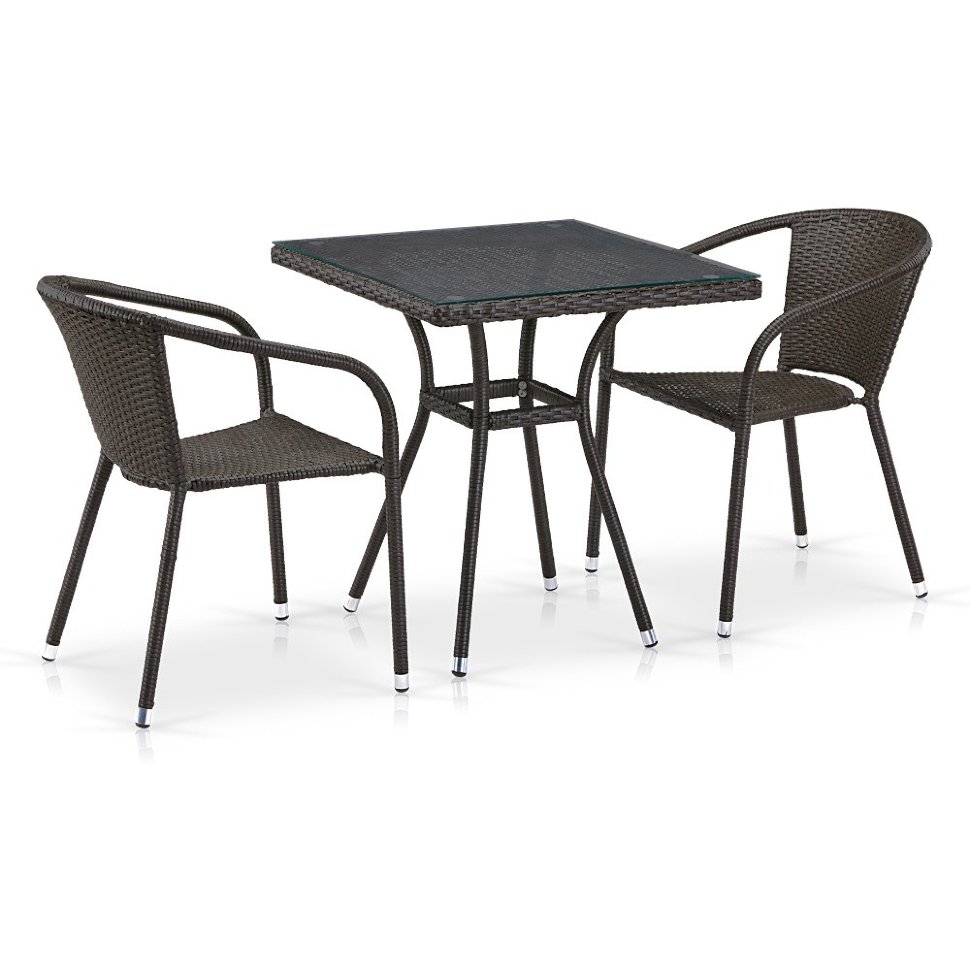 Комплект плетеной мебели T282BNT/Y137C-W53 Brown 2Pcs Комплект плетеной мебели T282BNT/Y137C-W53 Brown 2Pcs