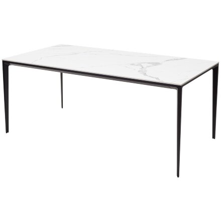 Стол NOTO 180 SINTERED STONE GLOSS STATUARIO WHITE / BLACK М-City 