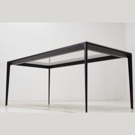Стол NOTO 180 SINTERED STONE GLOSS STATUARIO WHITE / BLACK М-City 