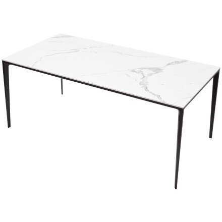 Стол NOTO 180 SINTERED STONE GLOSS STATUARIO WHITE / BLACK М-City 