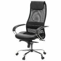 Кресло офисное BRABIX PREMIUM &quot;Stalker EX-609 PRO&quot;, хром, мультиблок, ткань-сетка/экокожа, черное, 532416, EX609PRO_532416