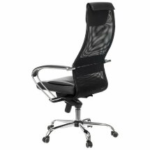 Кресло офисное BRABIX PREMIUM &quot;Stalker EX-609 PRO&quot;, хром, мультиблок, ткань-сетка/экокожа, черное, 532416, EX609PRO_532416