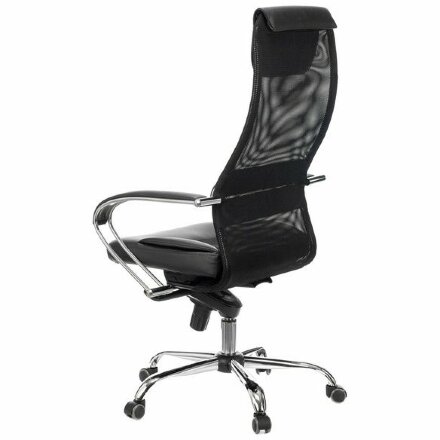 Кресло офисное BRABIX PREMIUM &quot;Stalker EX-609 PRO&quot;, хром, мультиблок, ткань-сетка/экокожа, черное, 532416, EX609PRO_532416 Хром