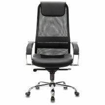 Кресло офисное BRABIX PREMIUM &quot;Stalker EX-609 PRO&quot;, хром, мультиблок, ткань-сетка/экокожа, черное, 532416, EX609PRO_532416