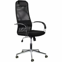 Кресло офисное BRABIX &quot;Pilot EX-610 CH&quot; premium, хром, ткань-сетка, черное, 532417