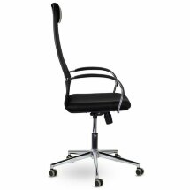 Кресло офисное BRABIX &quot;Pilot EX-610 CH&quot; premium, хром, ткань-сетка, черное, 532417