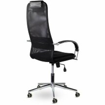 Кресло офисное BRABIX &quot;Pilot EX-610 CH&quot; premium, хром, ткань-сетка, черное, 532417