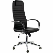 Кресло офисное BRABIX &quot;Pilot EX-610 CH&quot; premium, хром, кожзам, черное, 532418