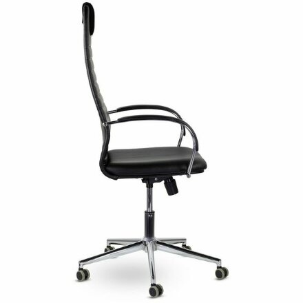 Кресло офисное BRABIX &quot;Pilot EX-610 CH&quot; premium, хром, кожзам, черное, 532418 Черный