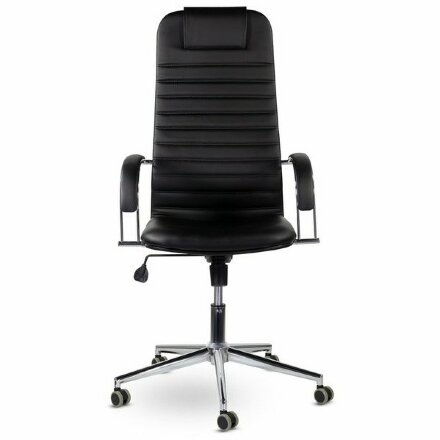 Кресло офисное BRABIX &quot;Pilot EX-610 CH&quot; premium, хром, кожзам, черное, 532418 Черный