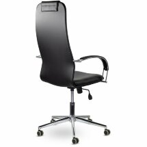Кресло офисное BRABIX &quot;Pilot EX-610 CH&quot; premium, хром, кожзам, черное, 532418