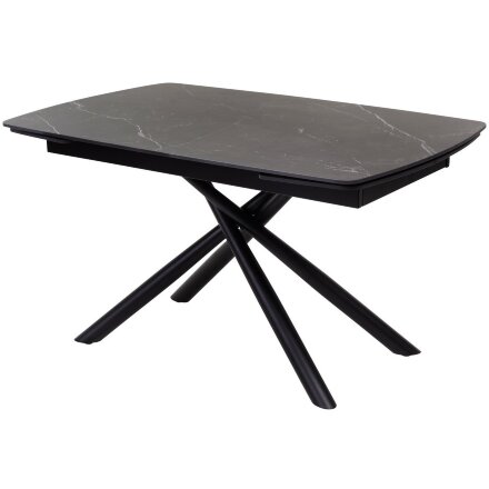 Стол RIVOLI 140 MATT BLACK MARBLE SOLID CERAMIC / BLACK, ®DISAUR 