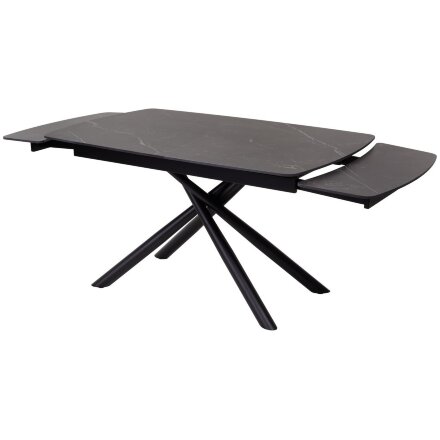Стол RIVOLI 140 MATT BLACK MARBLE SOLID CERAMIC / BLACK, ®DISAUR 