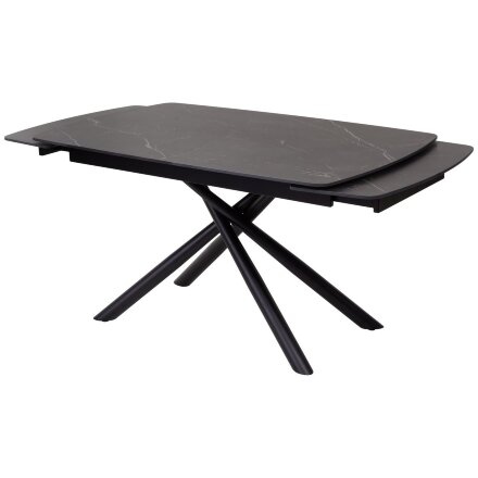 Стол RIVOLI 140 MATT BLACK MARBLE SOLID CERAMIC / BLACK, ®DISAUR 