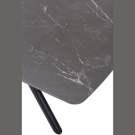 Стол RIVOLI 140 MATT BLACK MARBLE SOLID CERAMIC / BLACK, ®DISAUR 