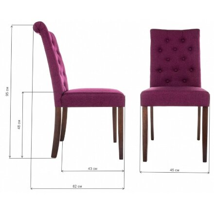 Стул деревянный Amelia dark walnut / fabric purple 
