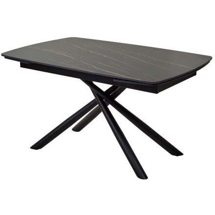 Стол RIVOLI 140 MATT GOLDEN BLACK SINTERED STONE/ BLACK М-City 