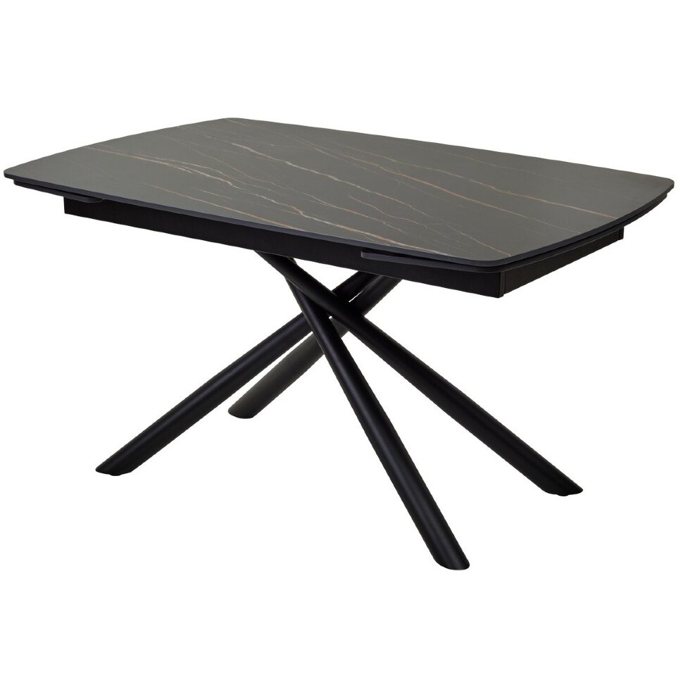 Стол RIVOLI 140 MATT GOLDEN BLACK SINTERED STONE/ BLACK М-City Стол RIVOLI 140 MATT GOLDEN BLACK SINTERED STONE/ BLACK М-City