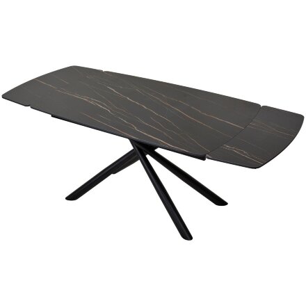 Стол RIVOLI 140 MATT GOLDEN BLACK SINTERED STONE/ BLACK М-City 