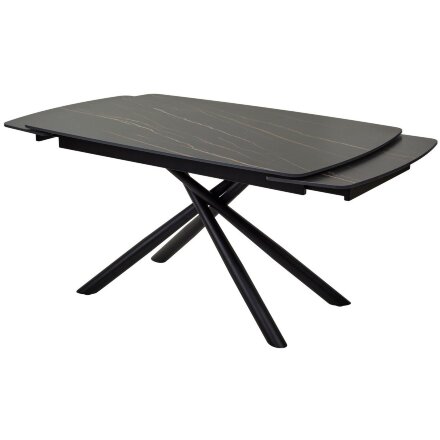 Стол RIVOLI 140 MATT GOLDEN BLACK SINTERED STONE/ BLACK М-City 