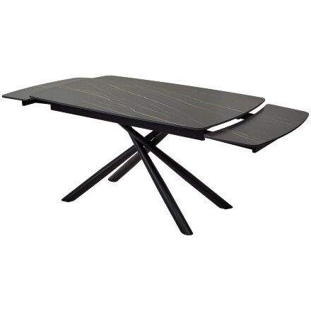 Стол RIVOLI 140 MATT GOLDEN BLACK SINTERED STONE/ BLACK М-City 