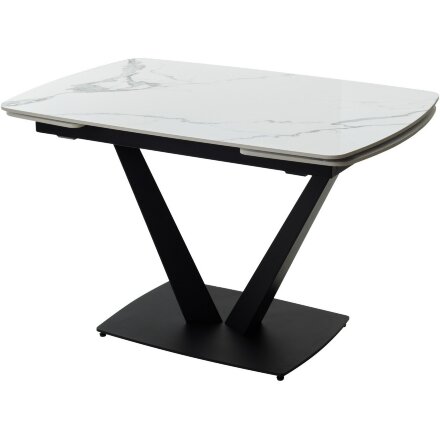 Стол ALATRI 120 GLOSS STATUARIO WHITE SINTERED STONE / BLACK М-City 