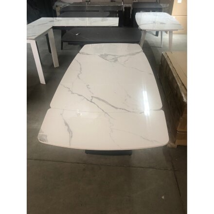 Стол ALATRI 120 GLOSS STATUARIO WHITE SINTERED STONE / BLACK М-City 