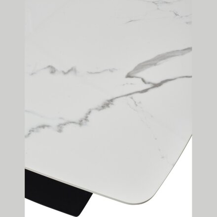 Стол ALATRI 120 GLOSS STATUARIO WHITE SINTERED STONE / BLACK М-City 